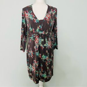 Boden Grey Floral Short Dress Size 12